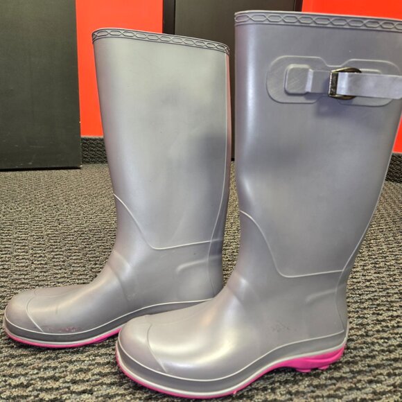 KAMIK Made in Canada Wellies Rain Boots Gray Pink Women's 8 Rubber Splash Casual - Picture 2 of 9